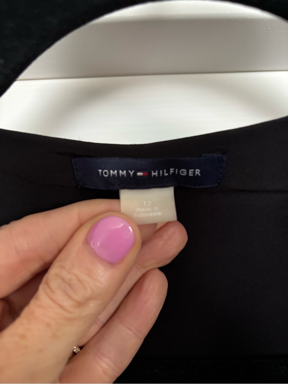 Tommy Hilfiger Black Top with Navy Logo Tag